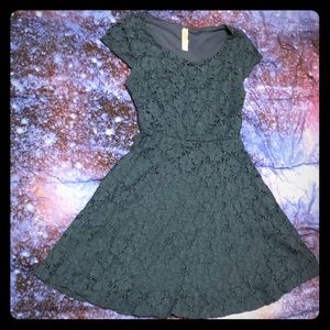 ModCloth Turquoise Eyelet A-Line Dress Sz M